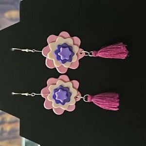 Flower polymer clay earrings